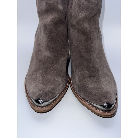 Jeffrey Campbell Women Cromwell Taupe Western Cowboy Metal Tip Boots sz 7.5 - Picture 2 of 12